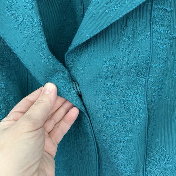 LAFAYETTE 148 jacket blazer teal 6 small cotton career business textured - Picture 6 of 10